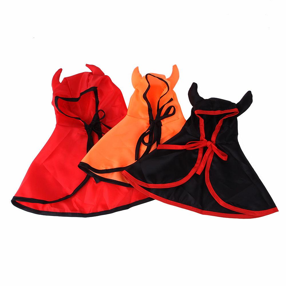 Fierce Feline Horned Halloween Cape For Pets-1