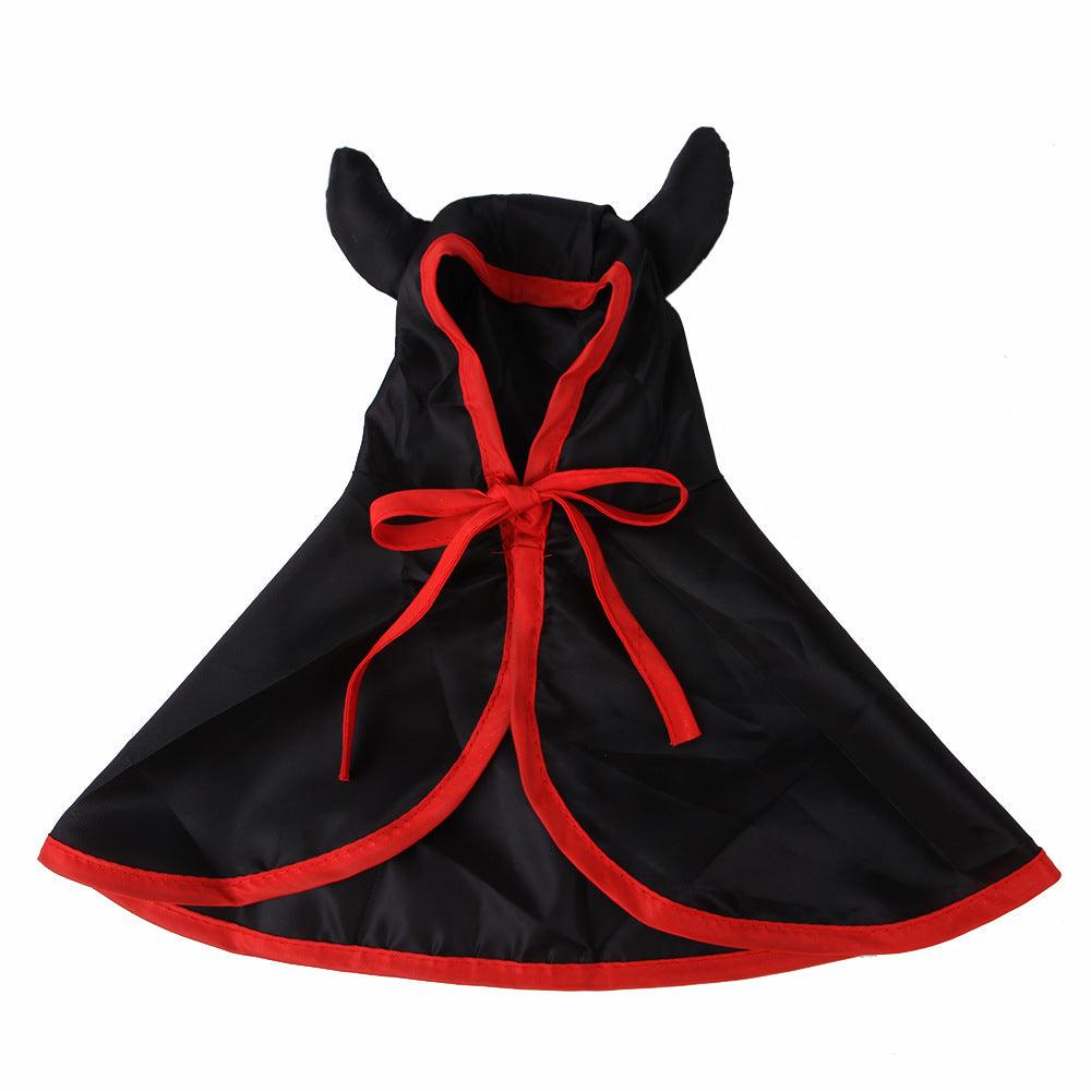 Fierce Feline Horned Halloween Cape For Pets-2