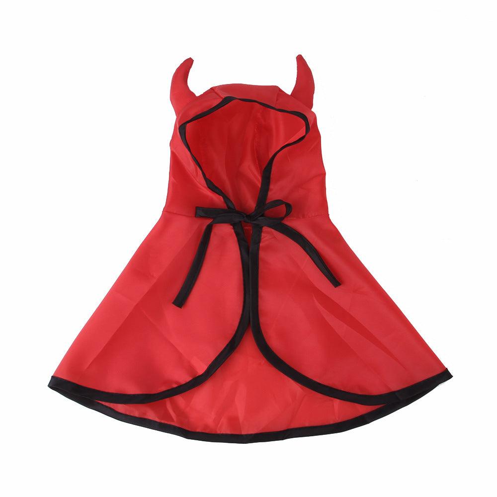 Fierce Feline Horned Halloween Cape For Pets-3